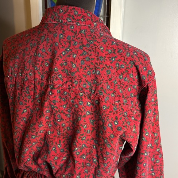 Eddie Bauer Vintage Floral Corduroy Maxi Dress SZ Small Petite - Picture 9 of 11